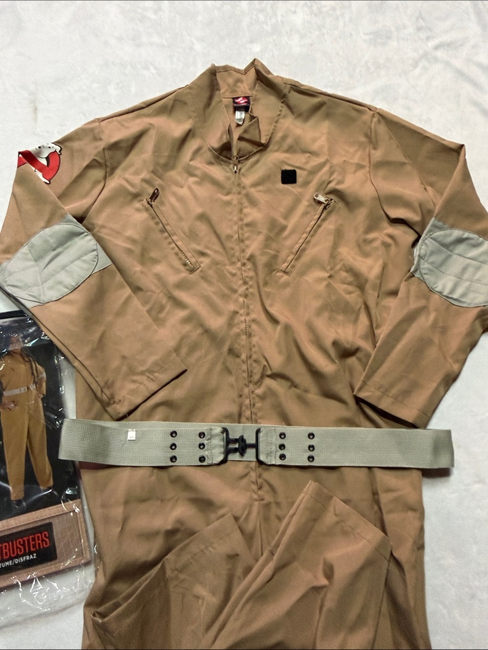 Ghostbusters-women’s jumpsuit costume w/ Black Backpack with Proton Pack Graphic - Picture 7 of 11